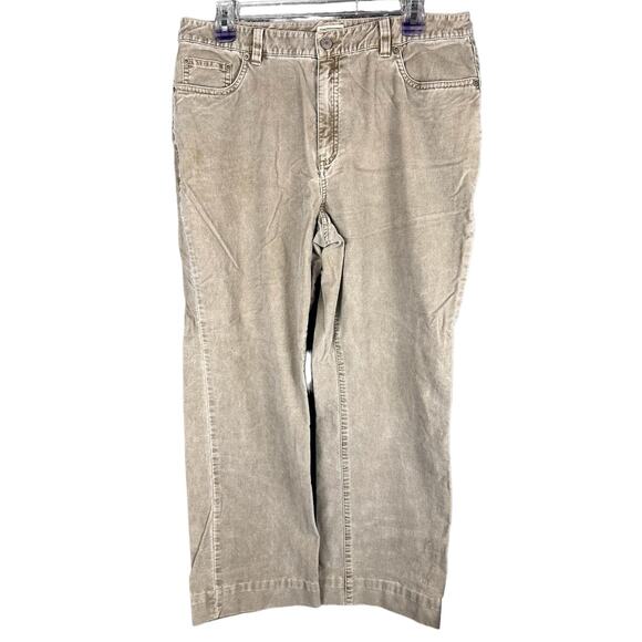 LL Bean Pants Womens 14 Regular 34x28 -  0FGM5 Tan Super Soft Velvet Feel - Picture 1 of 5
